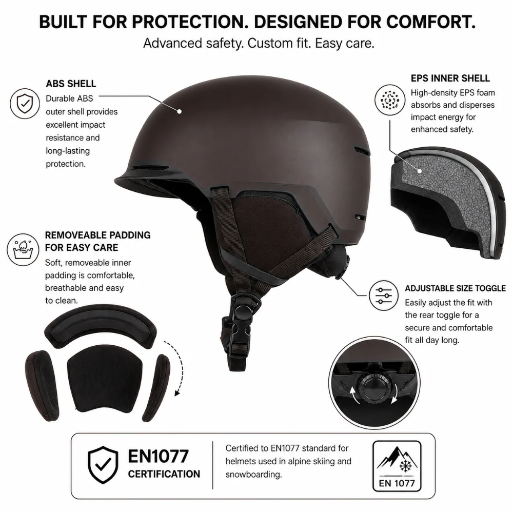 540 Blank Snow Helmet Black - Medium - Image 5