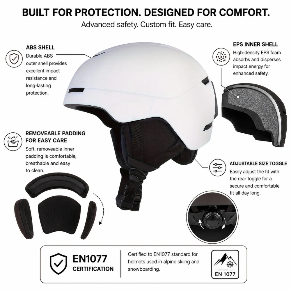 540 Stealth Snow Helmet White Large - Image 3