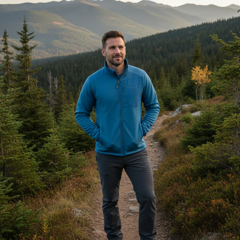Pinewood Brenton Men's Power Fleece Aqua blue - Image 2