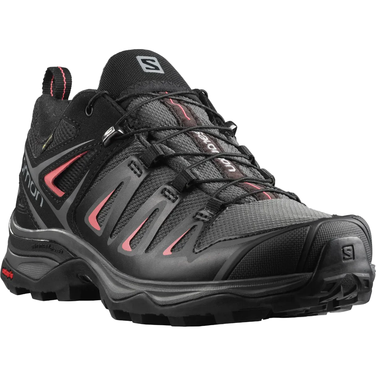 Salomon X ULTRA 3 GTX Women's Shoe- MAGNET/BLACK/MINERAL RED-5.5