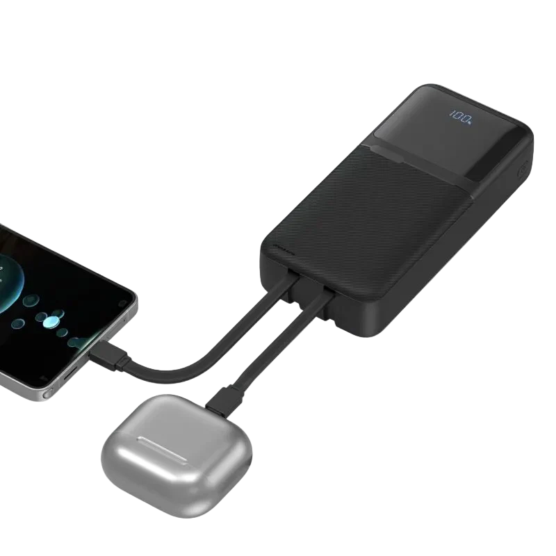 Titan PowerUp 20000mAh 22.5W PD QC Super Fast Powerbank Black - With Cables - Image 2