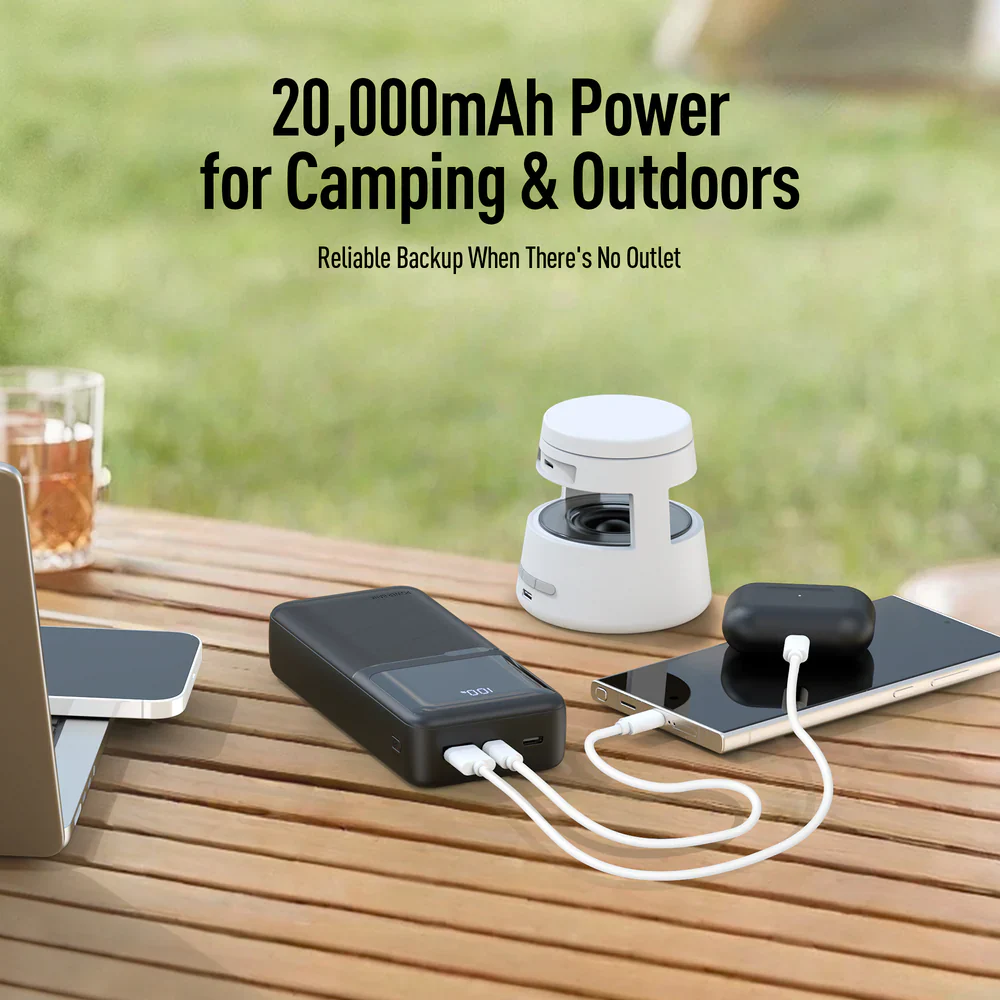 Titan PowerUp 20000mAh 22.5W PD QC Super Fast Powerbank Black - With Cables - Image 6